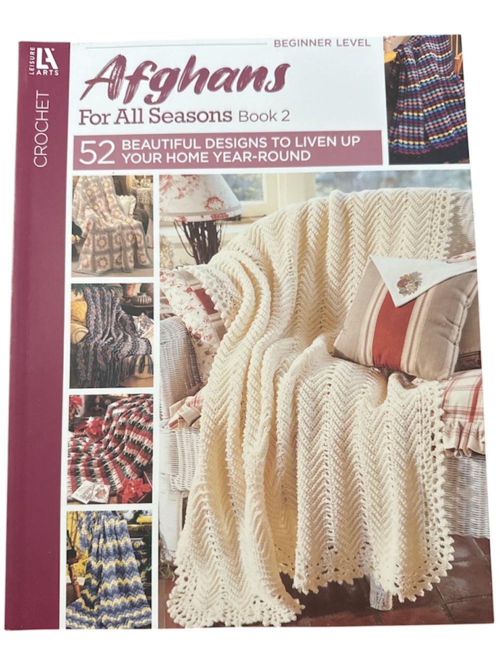 Afghans For All Seasons Book 2 Crochet Pattern Book - Cream